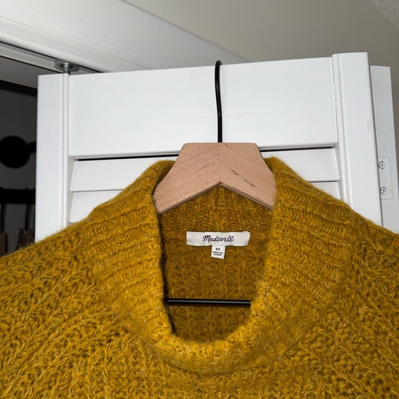 Madewell ‘Pointelle Mockneck Pullover Sweater’ in Mustard Yellow - Picture 3 of 6